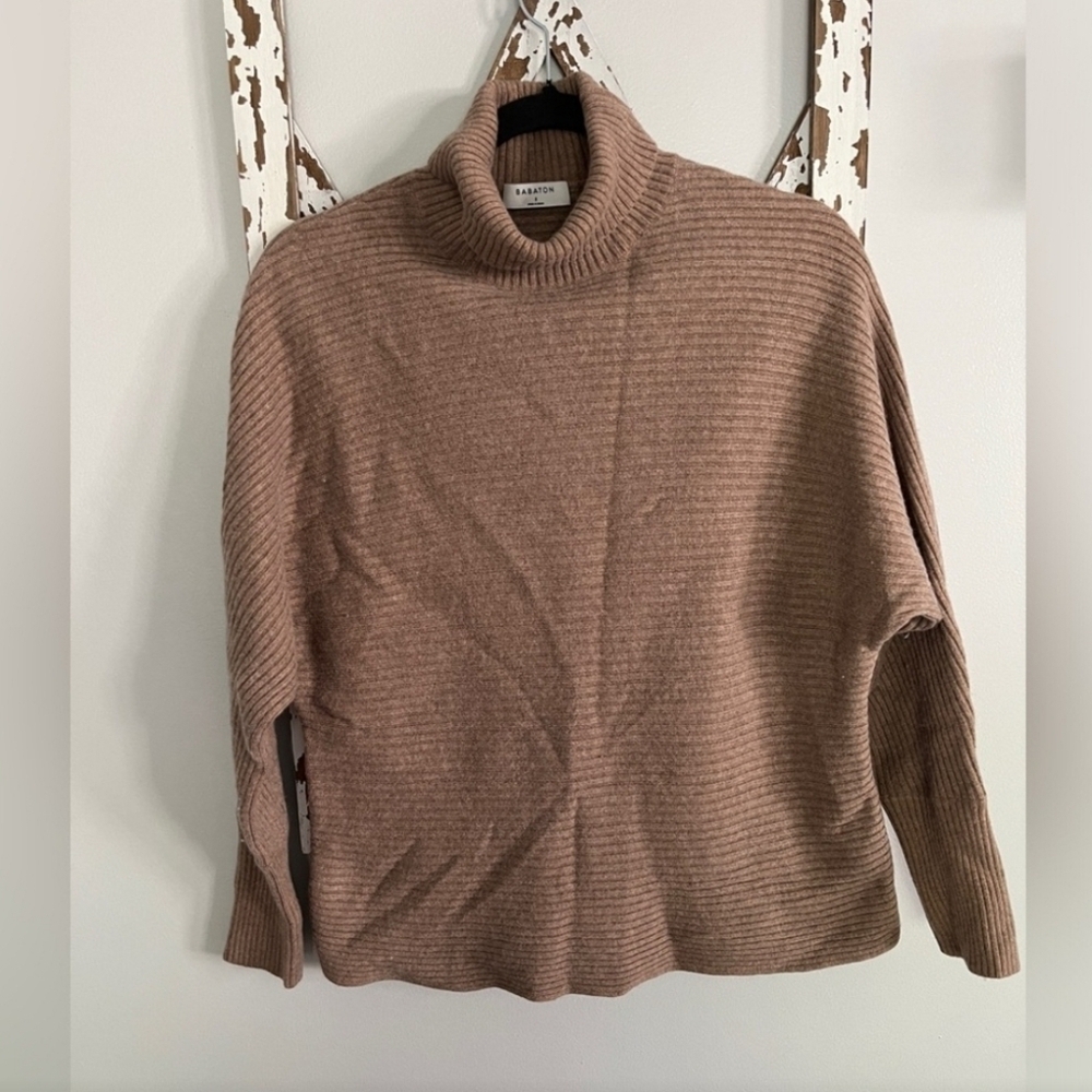 Babaton Aritzia Women's Tan Turtleneck Sweater